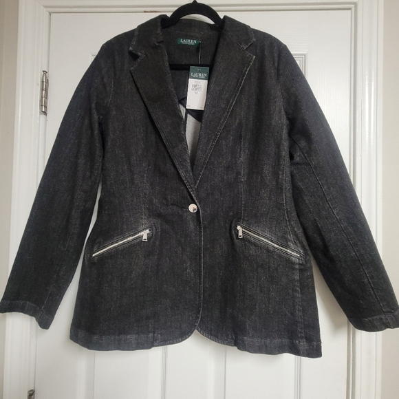 Lauren Ralph Lauren NWT Denim Blazer Jacket Size 16. - Picture 3 of 12